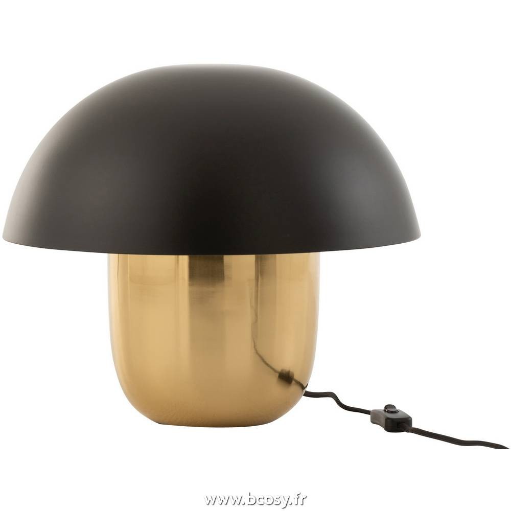 Lampe champignon metal blanc/or large - J-Line