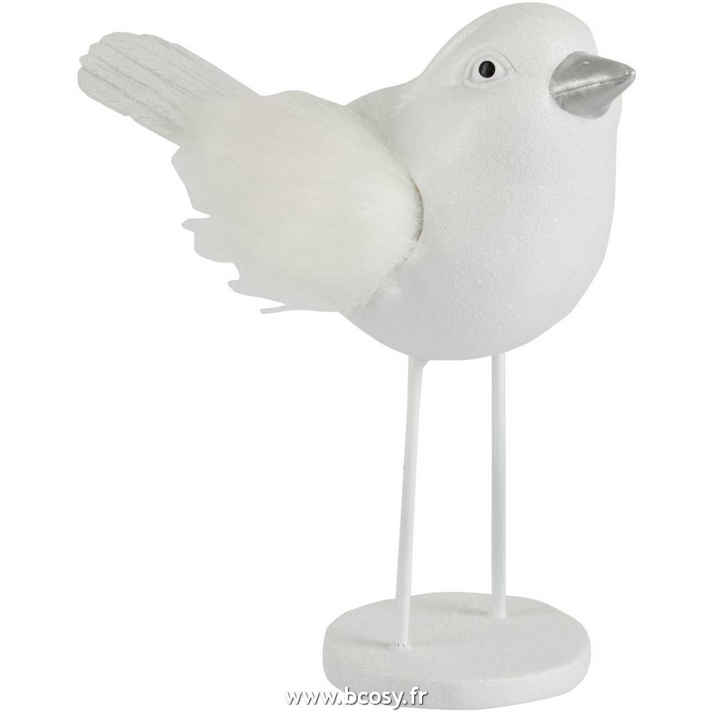 J-Line Poule Ceramique Blanc-Gris Small L10xB10xH14 Jline 11856 by Jolipa  11856 poules-coqs-poulets statuettes